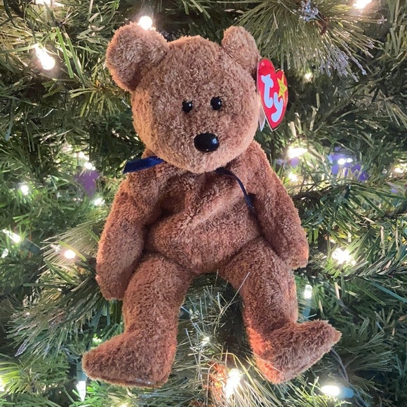 Ty Other - New Ty beanie babies Bear FUZZ  retired holographic tag